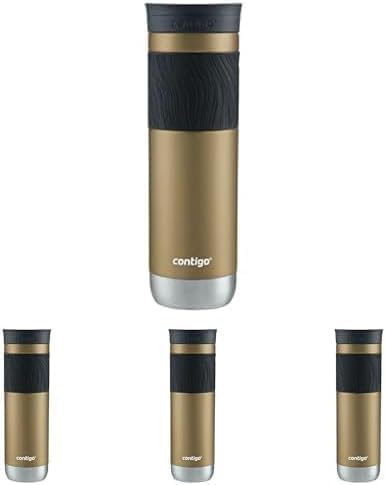 Contigo Byron 2.0 Stainless Steel Travel mug with Snapseal Lid and Grip,24oz,Chardonnay,BPA Free and Leak Proof,(Pack of 4)