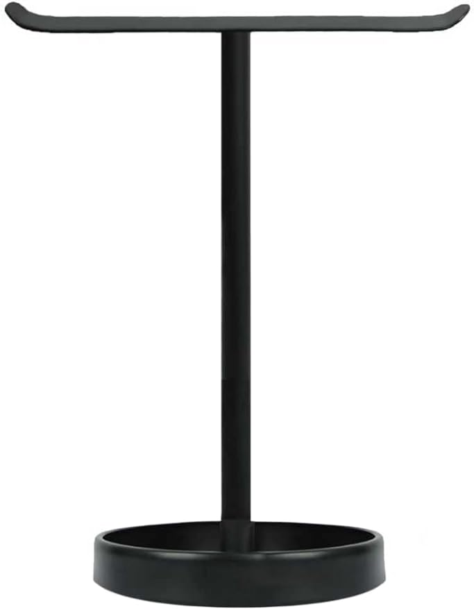 Hand Towel Holder Stand for Bathroom with Storage Tray, SUS304 Stainless Steel T-Shape Towel Bar Rack Stand for Bathroom Kitchen Vanity Countertop, Matte Black