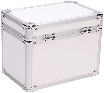 Medicine Lock Box w/Combination Lock - 5 x 7 x 5" Cabinet Safe, White