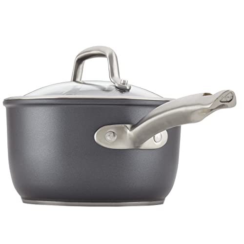 Anolon Accolade Forged Hard Anodized Nonstick Pots & Pans - Induction Cookware Set - 12 Piece - Moonstone Gray