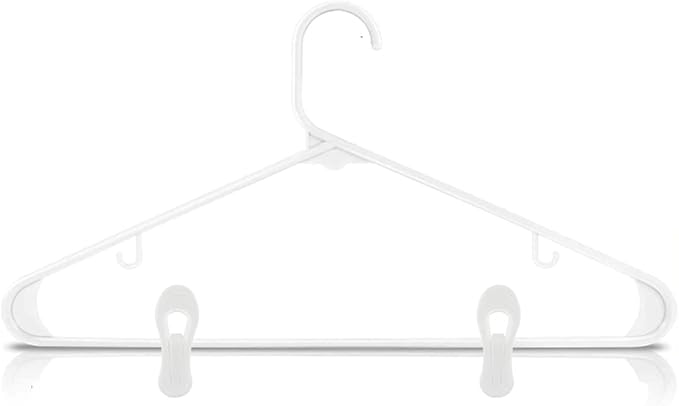 20 Pcs Multi-Purpose Clips for Hangers, White Clothes Hanger Clips, Standard Plastic Hanger