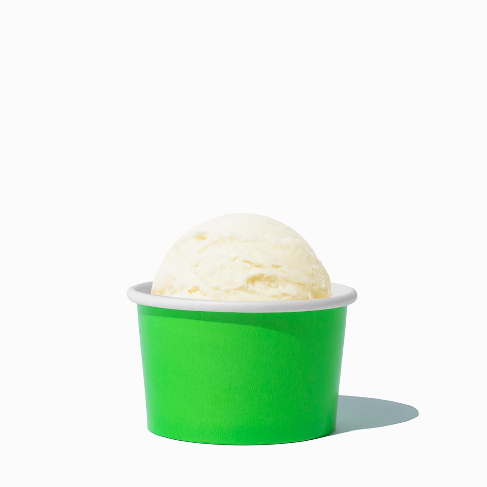 UNIQ 4 oz 1000 Pack Rainbow Polka Dot Ice Cream Cups | Disposable Leak Resistant Paper Dessert Cups for Ice Cream, Frozen Yogurt & Gelato | Small Food Serving Cups for Parties, Catering & Business