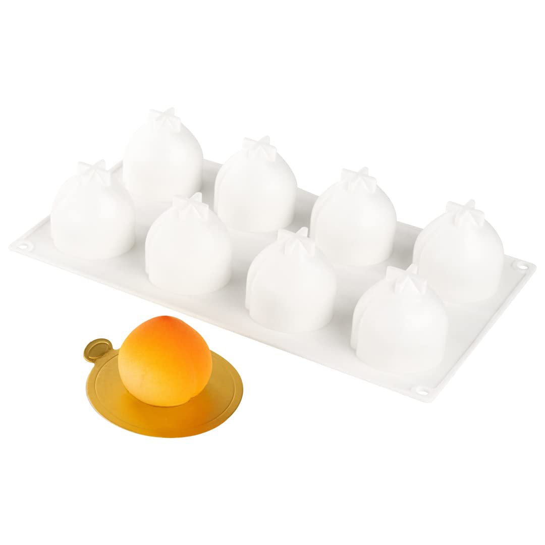 Restaurantware-Pastry Tek 6 Cavities Spiral Silicone Mold, 1 Oven-Ready Spiral Mold - Flexible, Freezable, White Silicone Spiral Jello Mold, Easy Release, For Baking