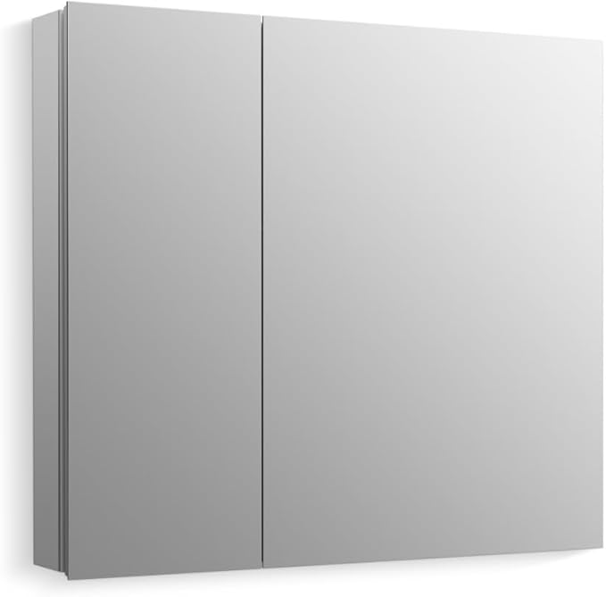 Kohler 55064-NA Embark Slim Medicine Cabinet Mirror, Adjustable Shelves with Mirrored Doors, 30 in. W x 26 in. H