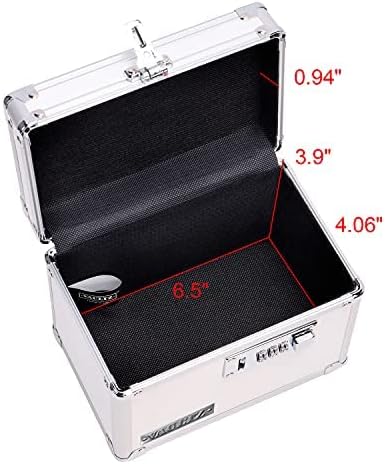 Medicine Lock Box w/Combination Lock - 5 x 7 x 5" Cabinet Safe, White