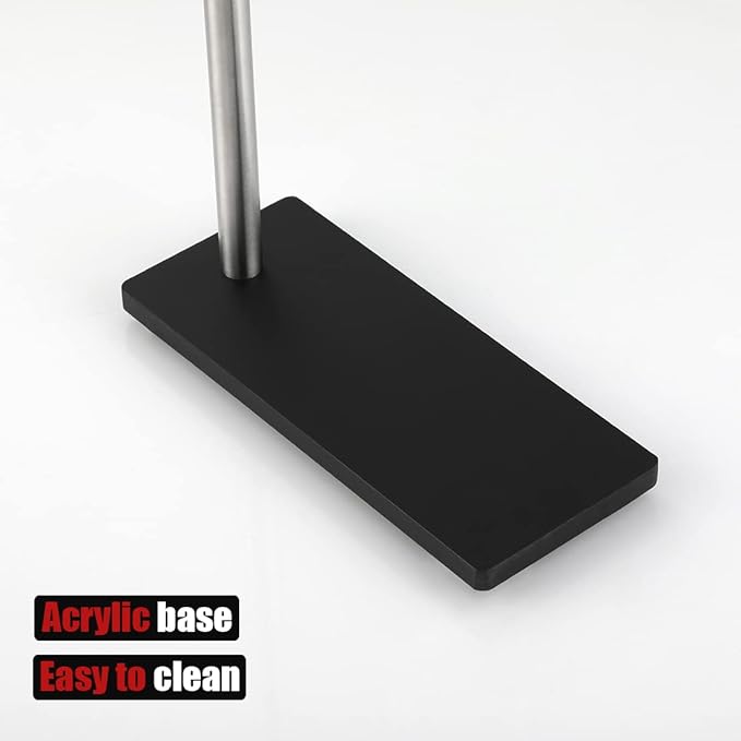 JQK Hand Towel Holder Stand Brushed, Modern Tree Rack Free Standing for Countertop with 12 Inch Bar, 304 Stainless Steel Thicken 0.8mm, HTT170-BN