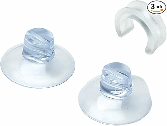 Better Houseware Suction Cup Shower Caddy Connectors, Shower Caddy Suction Cup Set for Bathroom Racks, Heavy-Duty Holder Kit, Easy to Attach & Transparent, 3 Piece Set