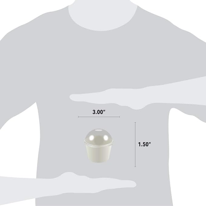 UNIQ 100 Count Dome Ice Cream Cup Lids - 4 oz Clear Disposable Lids - Fit Our 4 oz Cups Perfectly - *Cups Sold Separately* Frozen Dessert Supplies