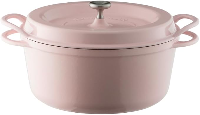 Vermicular Oven Pot 26cm Shallow (3.9qt), Enameled Cast Iron - Pearl Brown
