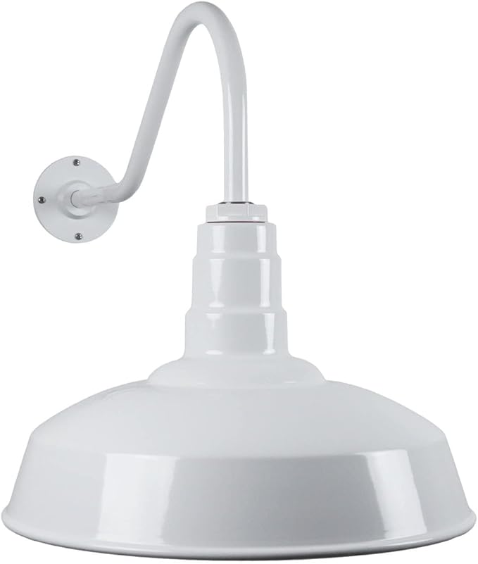 11" Straight Arm Barn Light Outdoor | Farmhouse | Modern Gray/Brass