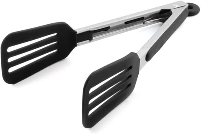Cooking Tongs 9" and 12" Stainless Steel Kitchen Silicone Serving Tongs
