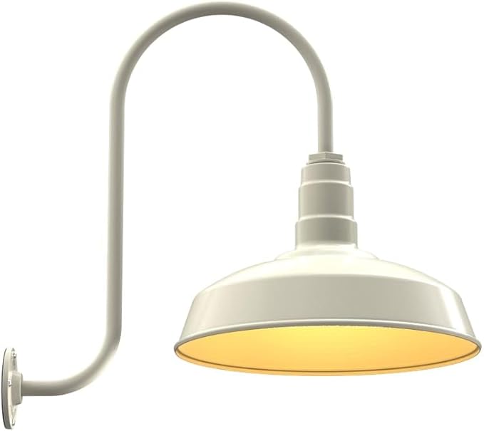 11" Straight Arm Barn Light Outdoor | Farmhouse | Modern Gray/Brass
