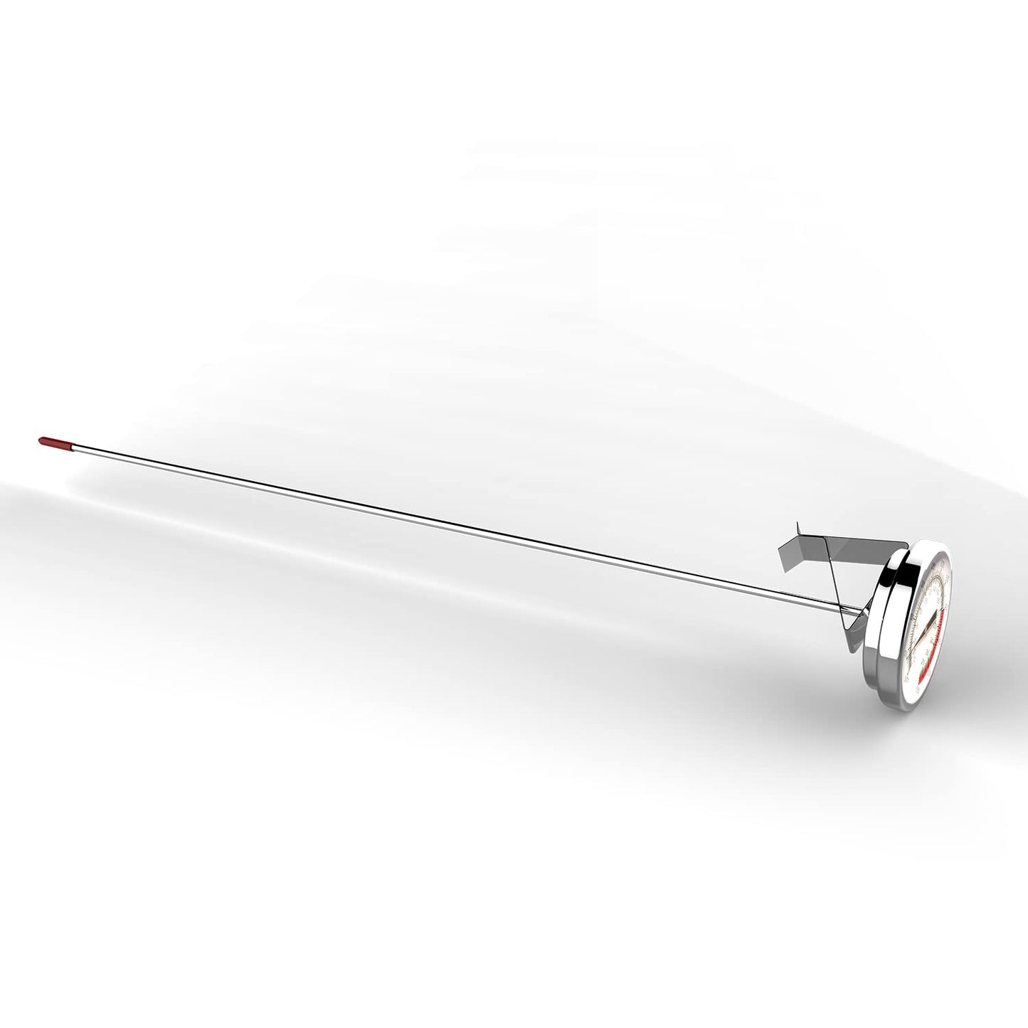 Lightbeam 16" Long Stem Deep Fry Thermometer with Pot Clip, Instant Read 2" Dial Meat BBQ Turkey Thermometer Candy Thermometer for Deep Fry, Turkey, Grill, Candy & Coffee etc