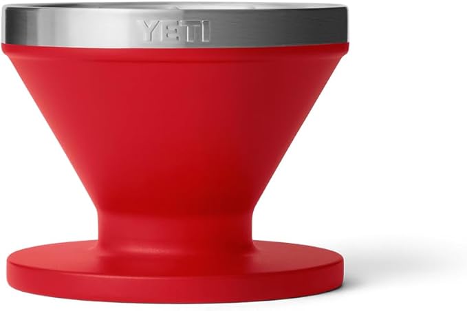 YETI Pour Over Coffee Maker Accessory Ramblers, Designed for Perfect Coffee Extraction Anywhere, Stainless Steel, fits any V60 Filter, White