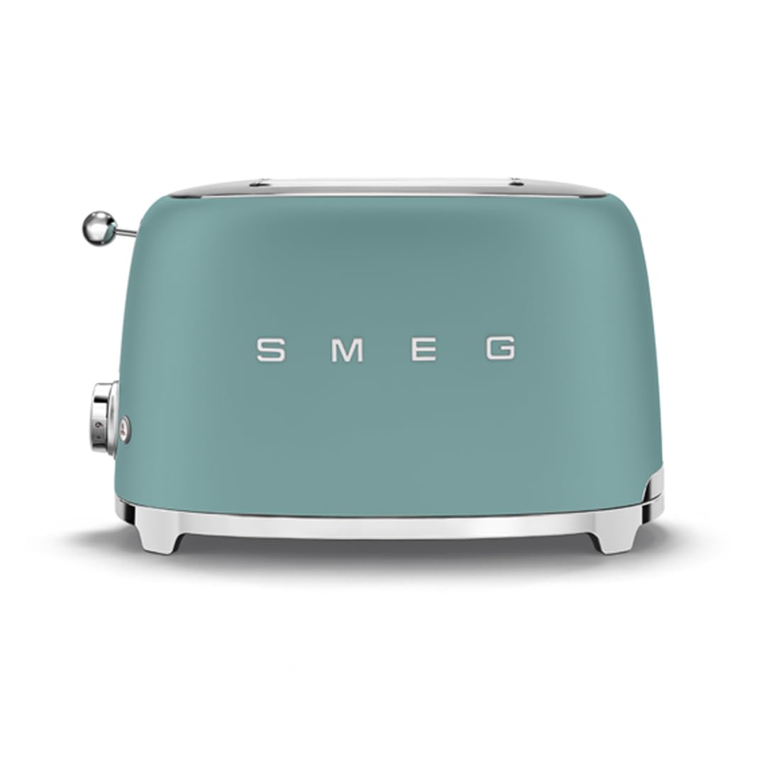 SMEG 2 Slice Toaster with 6 Presets and Defrost Function and Removable Crumb Tray TSF01RDUS, RED