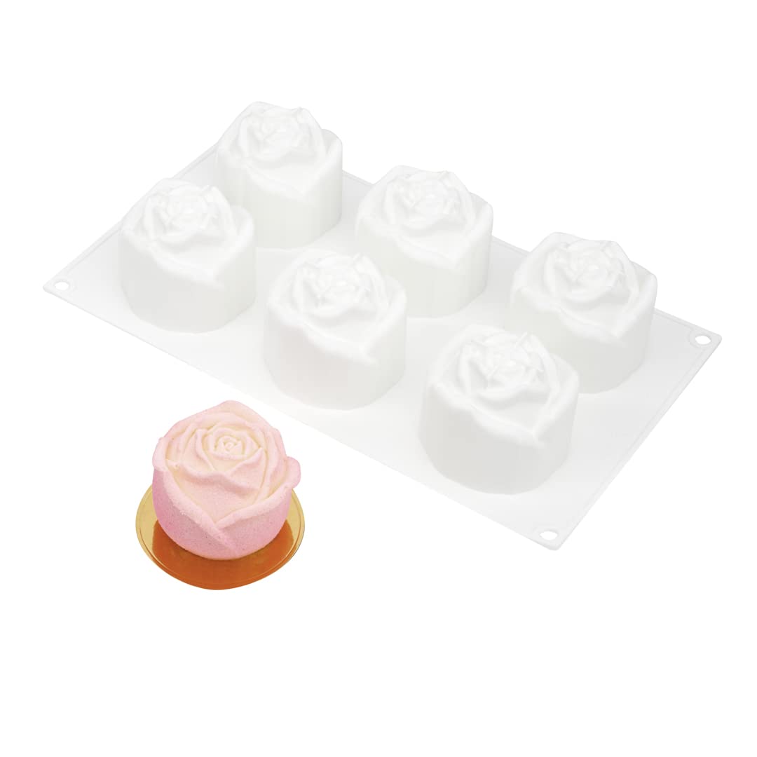 Restaurantware-Pastry Tek 6 Cavities Spiral Silicone Mold, 1 Oven-Ready Spiral Mold - Flexible, Freezable, White Silicone Spiral Jello Mold, Easy Release, For Baking