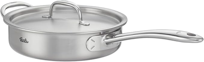 Fissler M5 Pro-Ply 5-ply Stainless Steel Sauté Pan with Metal Lid, 5 Quart