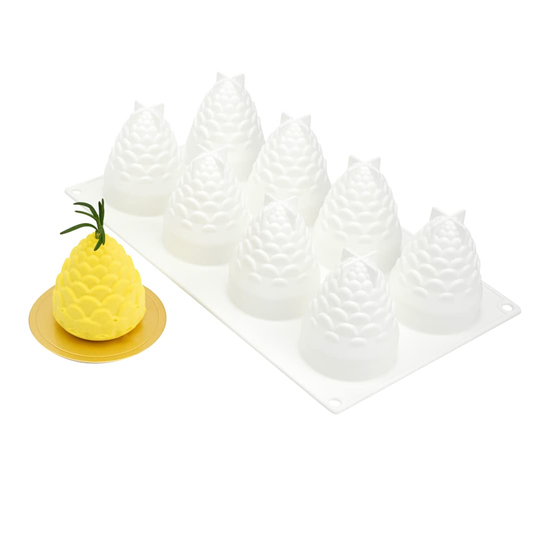 Pastry Tek 4 Cavities Popsicle Molds, 10 Cylinder Cakesicle Molds - Flexible, Freezable, White Silicone Cake Popsicle Molds, Easy Release, For Baking - Restaurantware