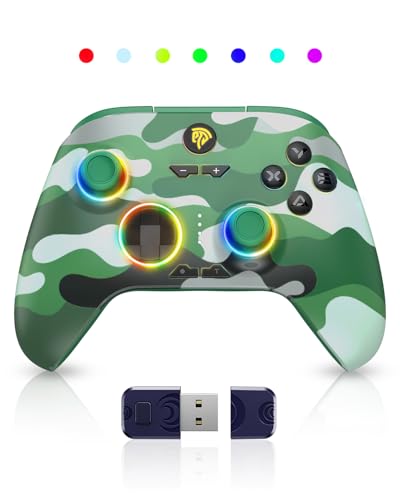 EasySMX X15 PC Controller - Enhanced Wireless Bluetooth Controller with Hall Joysticks/Hall Triggers/RGB Lighting - No Stick Drift, No Dead Zone - Work for Windows PC, Android, Steam and Switch