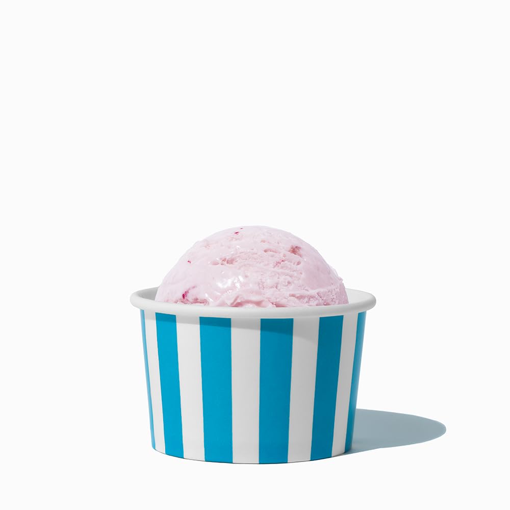 UNIQ 4 oz 1000 Pack Rainbow Polka Dot Ice Cream Cups | Disposable Leak Resistant Paper Dessert Cups for Ice Cream, Frozen Yogurt & Gelato | Small Food Serving Cups for Parties, Catering & Business