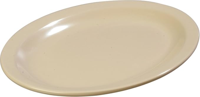 Carlisle FoodService Products Kingline Plastic Oval Platter Oval Tray for Home and Restaurant, Melamine, 12 x 9 Inches, White