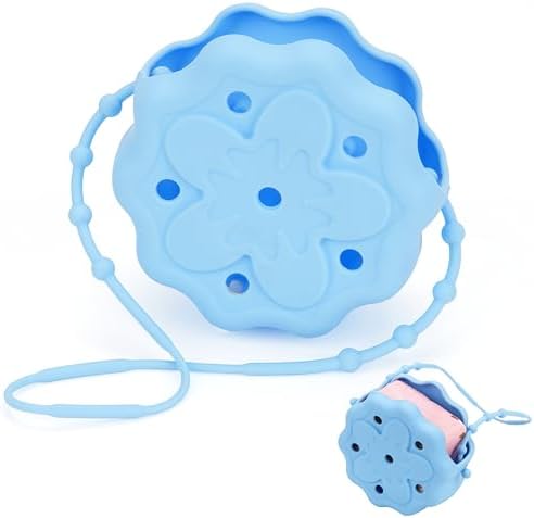 Blue Silicone Shower Steamer Tray/Holder/Hanger, Hangable&Durable Shower Steamer Holder, Long Lasting Bath Bombs Container, Aromatherapy Diffuser Containers, Bathroom Accessory for Bathroom Decor