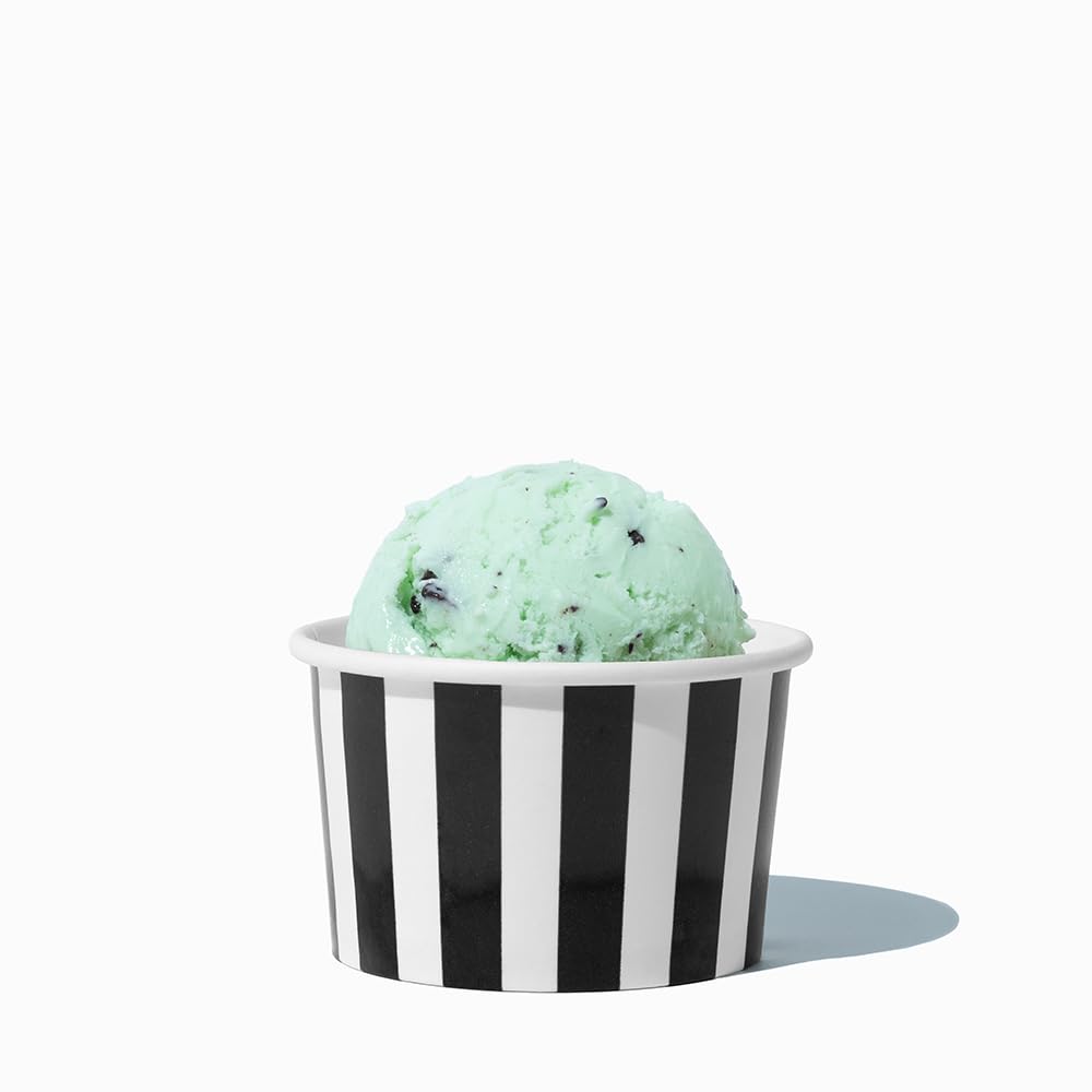 UNIQ 4 oz 1000 Pack Rainbow Polka Dot Ice Cream Cups | Disposable Leak Resistant Paper Dessert Cups for Ice Cream, Frozen Yogurt & Gelato | Small Food Serving Cups for Parties, Catering & Business