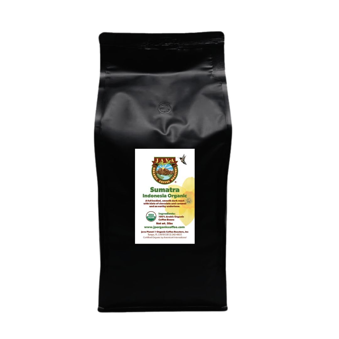 Java Planet Low Acid Organic Whole Bean Coffee, Papua New Guinea, 16 oz