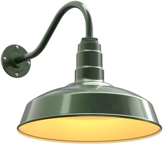 11" Straight Arm Barn Light Outdoor | Farmhouse | Modern Gray/Brass