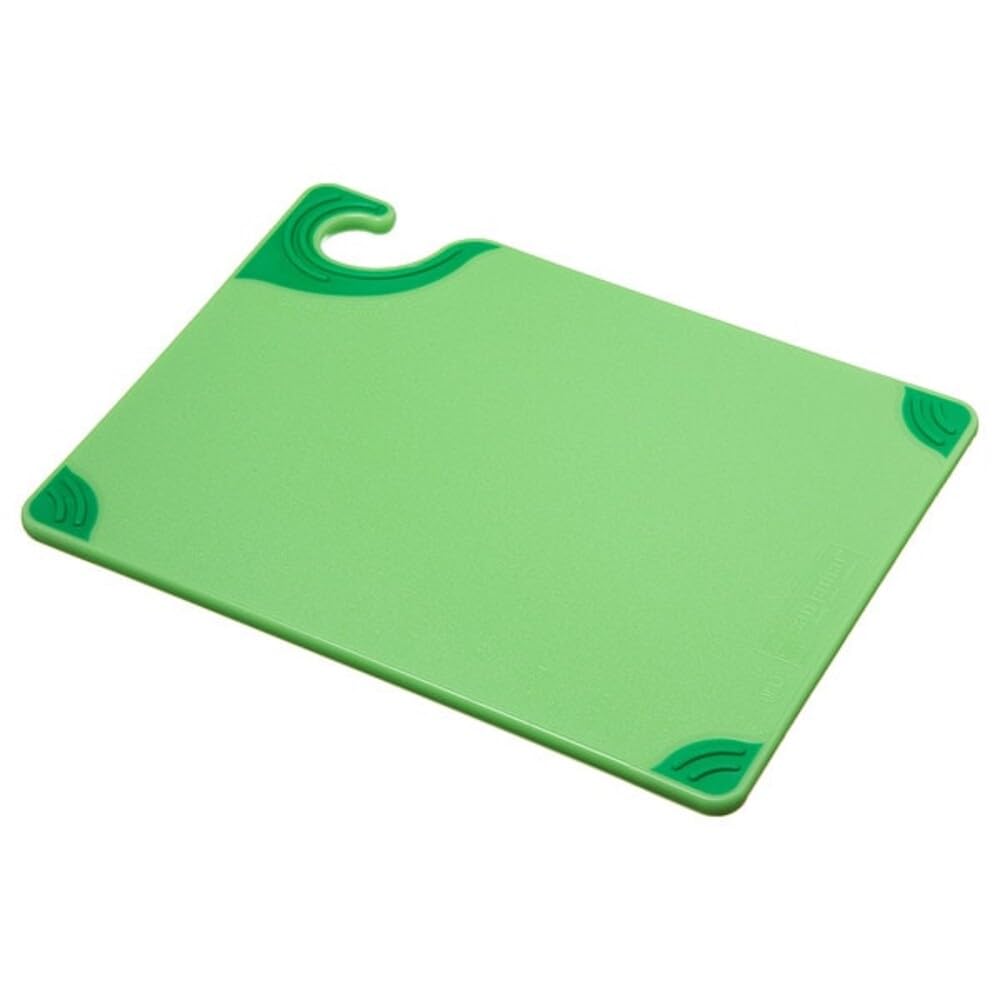 San Jamar Saf-T-Grip Plastic Cutting Board with Safety Hook, 9" x 12" x 0.375", Brown