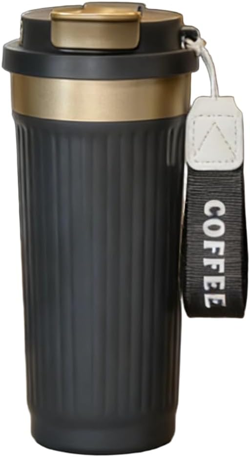 Vacuum-Insulated Stainless Steel Travel Coffee Mug, Leak-Proof Reusable Coffee Cup with Lid-Keeps Drinks Hot & Cold for Hours, Durable Double Wall Tumbler for Men & Women (5th-Dark Blue, 18OZ)