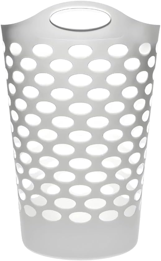 Tall Flex Laundry Basket Plastic Hamper for Clothes, Bedroom, and Storage with Handles 17.75" x 17.25" x 26"