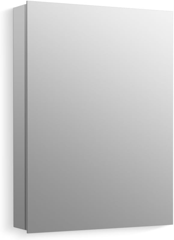 Kohler 55062-NA Embark Slim Medicine Cabinet Mirror, Adjustable Shelves with Mirrored Door, 20 in. W x 26 in. H