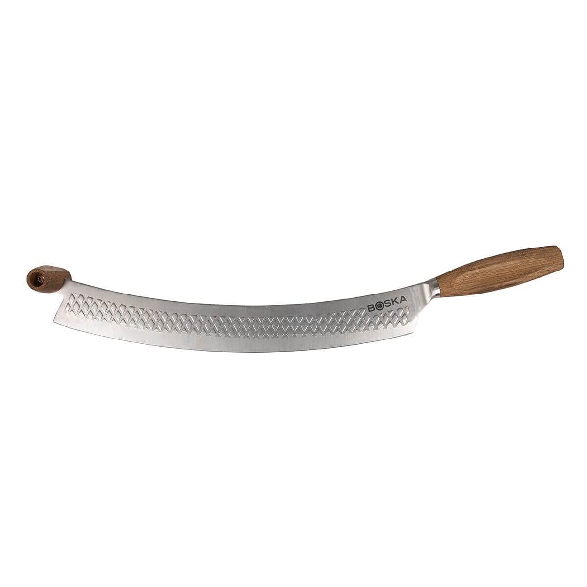 Boska Stainless Steel Pizza Cutter - Oslo Multifunctional Pizza Wheel Cutter - Handheld Food Slicer - Silver Non-Stick Roller - for Kitchen Cooking