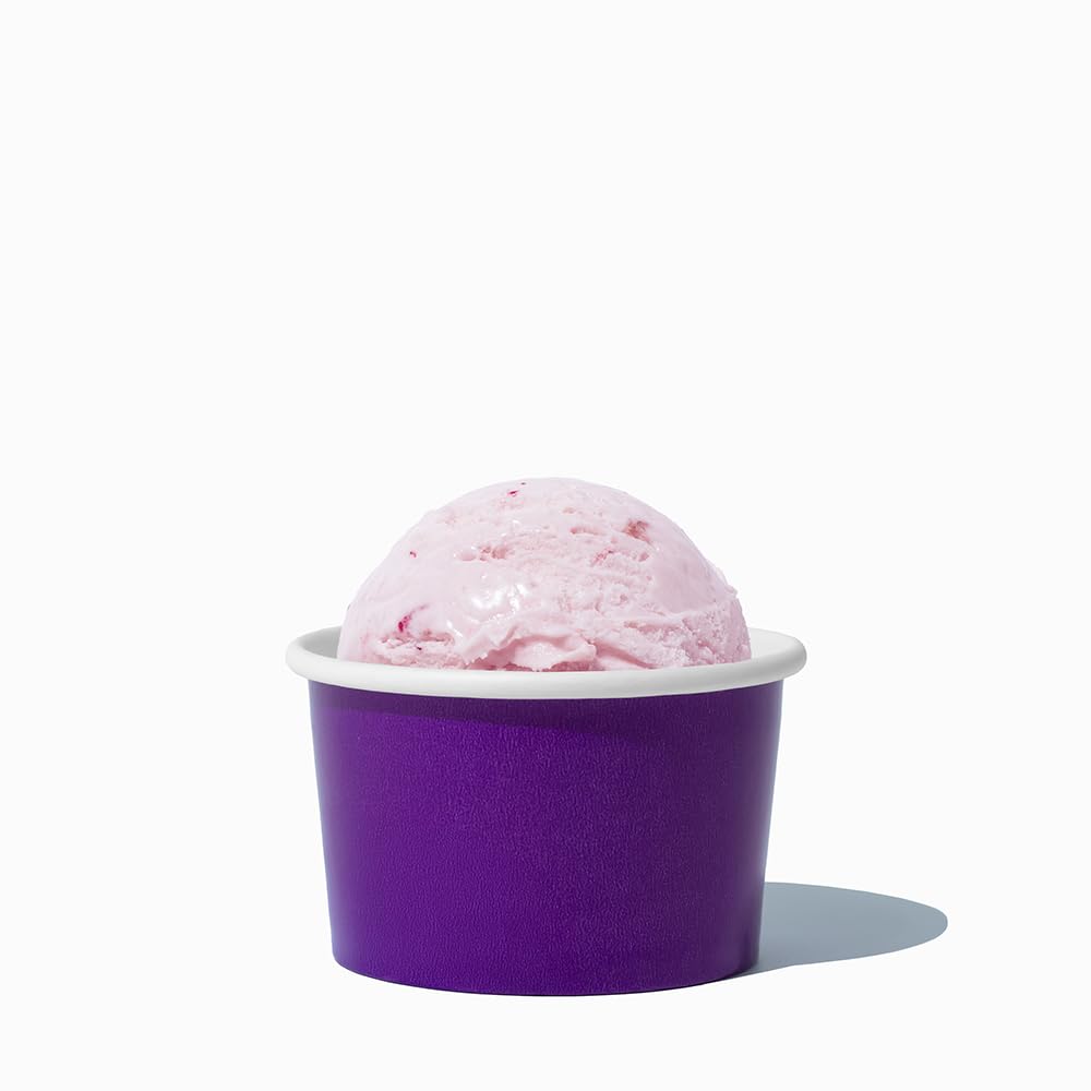 UNIQ 4 oz 1000 Pack Rainbow Polka Dot Ice Cream Cups | Disposable Leak Resistant Paper Dessert Cups for Ice Cream, Frozen Yogurt & Gelato | Small Food Serving Cups for Parties, Catering & Business