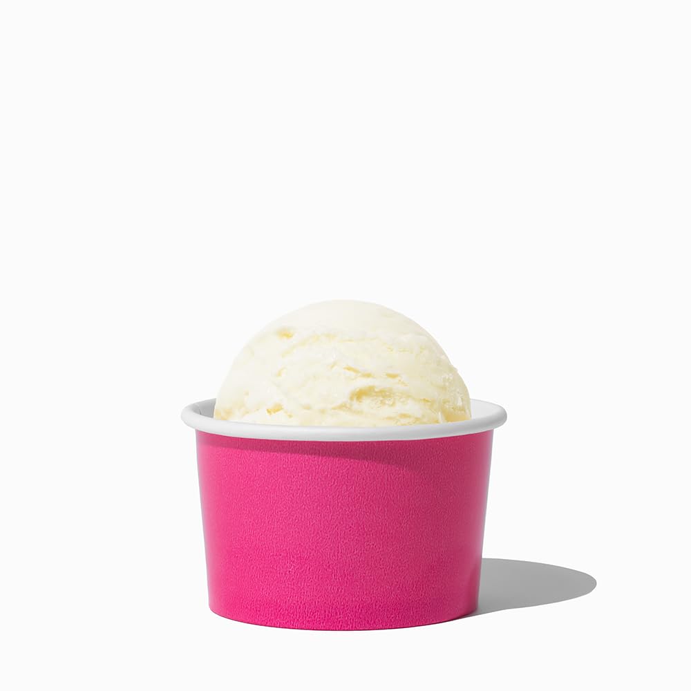 UNIQ 4 oz 1000 Pack Rainbow Polka Dot Ice Cream Cups | Disposable Leak Resistant Paper Dessert Cups for Ice Cream, Frozen Yogurt & Gelato | Small Food Serving Cups for Parties, Catering & Business