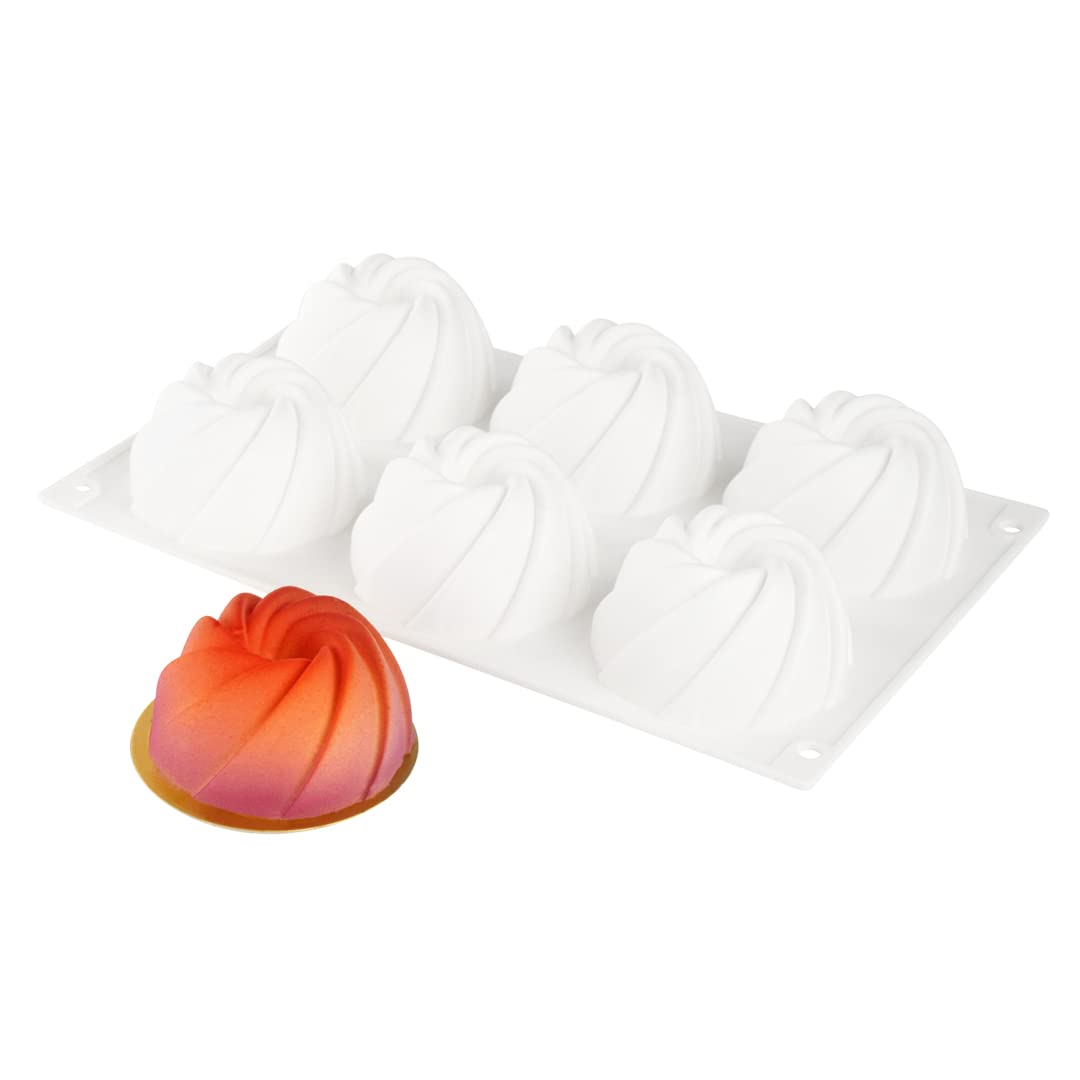 Pastry Tek 4 Cavities Popsicle Molds, 10 Cylinder Cakesicle Molds - Flexible, Freezable, White Silicone Cake Popsicle Molds, Easy Release, For Baking - Restaurantware