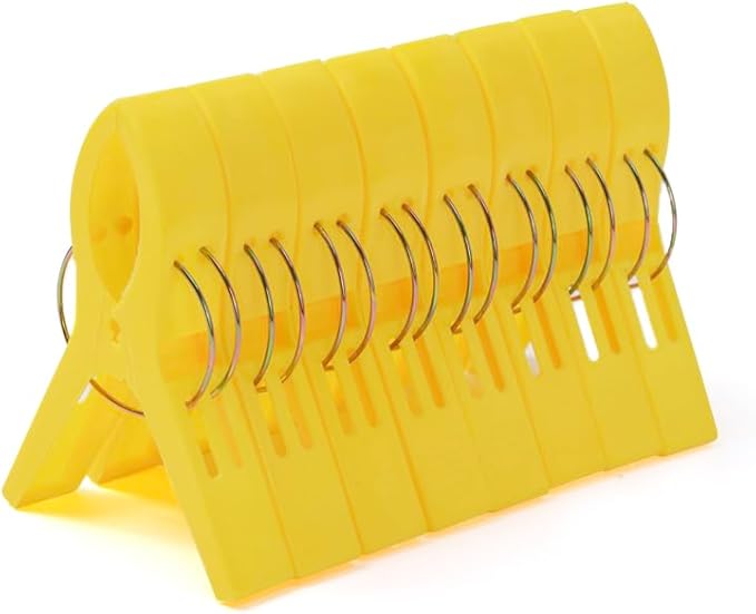 JABINCO Beach Towel Clips Chair Clips Towel Holder,Plastic Clothes Pegs Hanging Clip Clamps (Pack of 8)