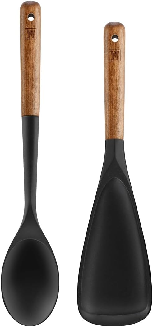 WAGENSTEIGER Silicone Head Scraping Spatula with Wooden Handle: Multi-Purpose Cooking Tool for Spreading, Baking and Mixing, Heat Resistant Cookware, Protects Surfaces with Gentle Head Design