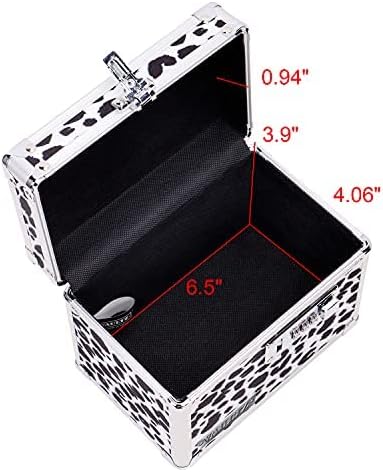 Vaultz Medicine Lock Box w/Combination Lock - 5 x 7 x 5 Cabinet Safe, Black & White Leopard
