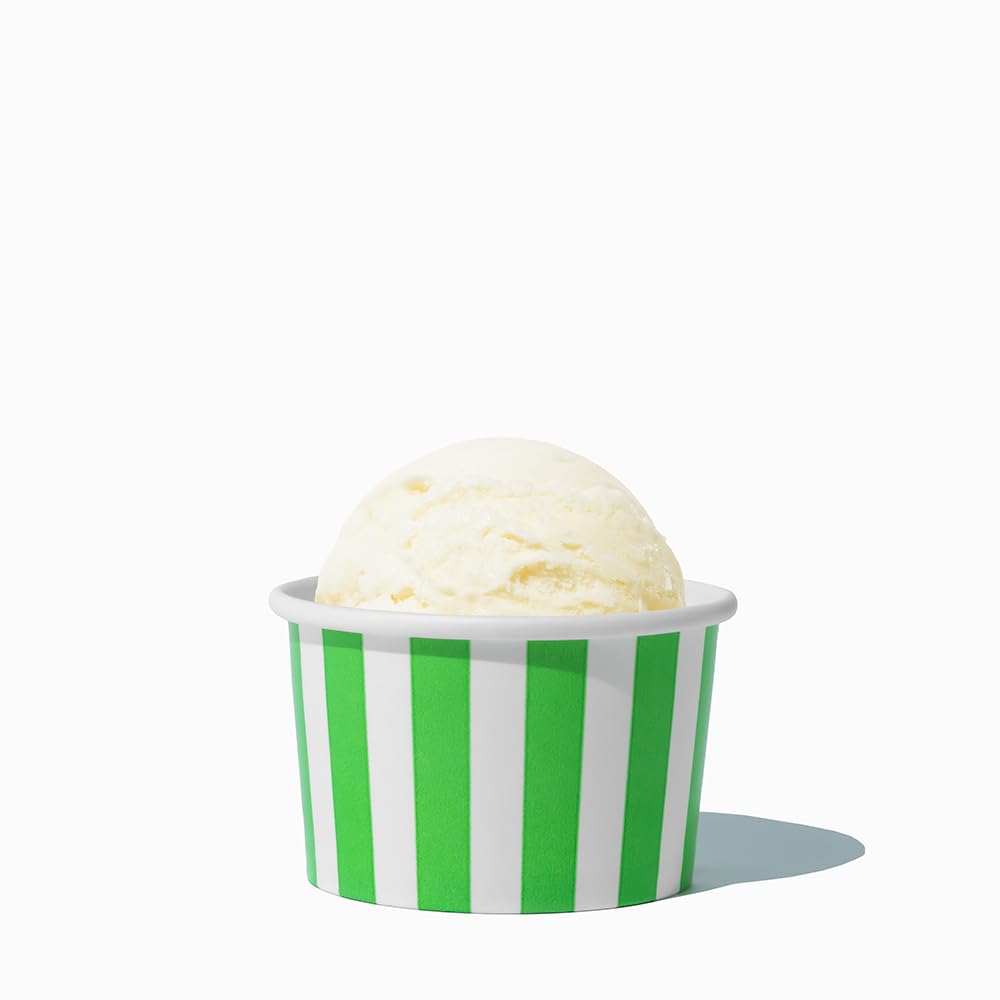 UNIQ 4 oz 1000 Pack Rainbow Polka Dot Ice Cream Cups | Disposable Leak Resistant Paper Dessert Cups for Ice Cream, Frozen Yogurt & Gelato | Small Food Serving Cups for Parties, Catering & Business