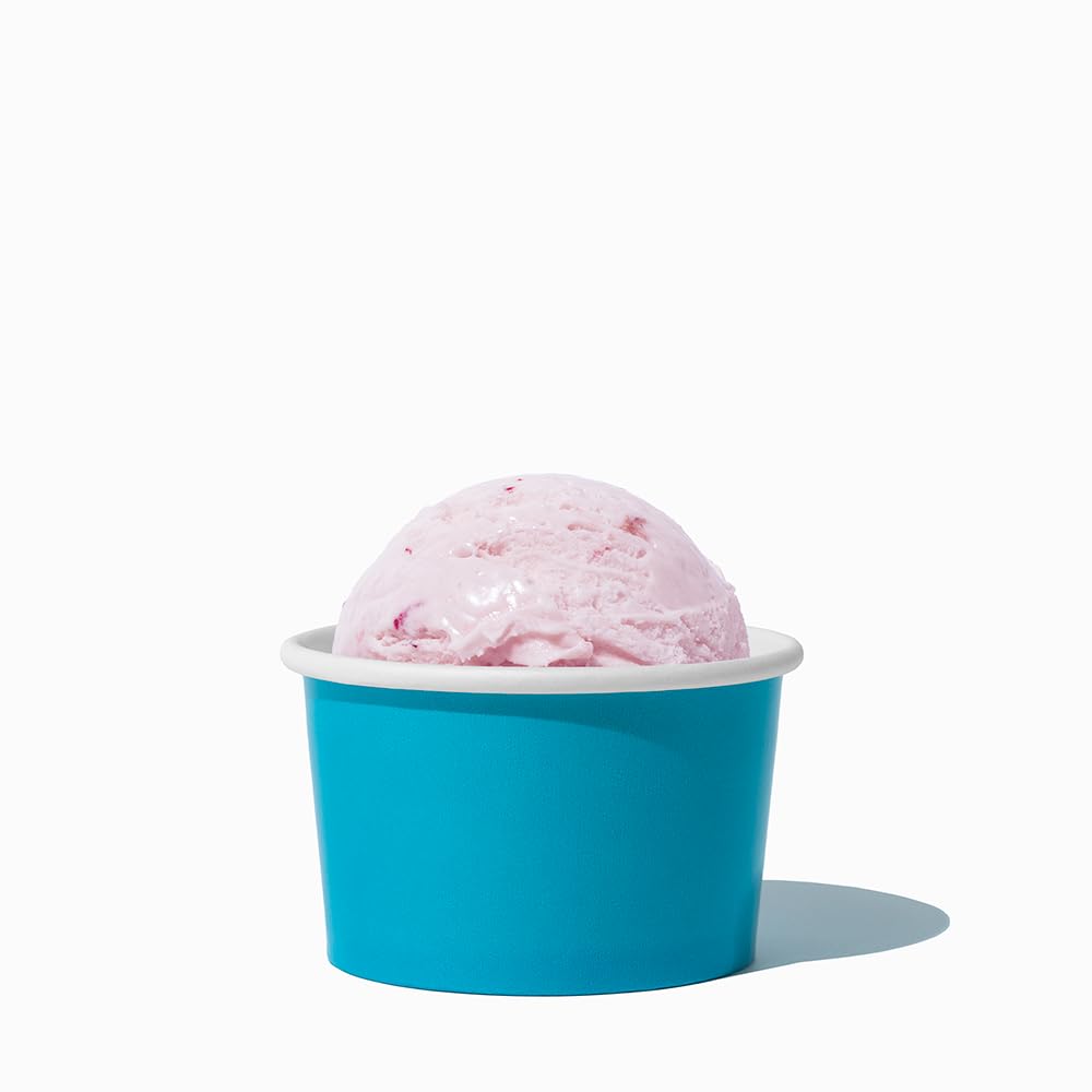 UNIQ 4 oz 1000 Pack Rainbow Polka Dot Ice Cream Cups | Disposable Leak Resistant Paper Dessert Cups for Ice Cream, Frozen Yogurt & Gelato | Small Food Serving Cups for Parties, Catering & Business