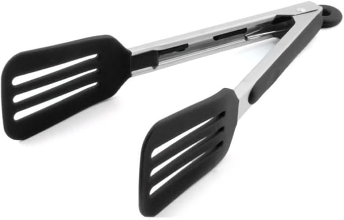 Cooking Tongs 9" and 12" Stainless Steel Kitchen Silicone Serving Tongs