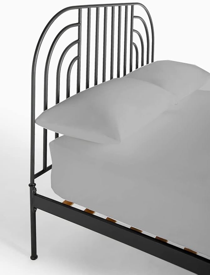 4 PC Cot Size Sheets - 32x75, 100% Cotton Fitted Sheet - Perfect for Narrow Twin/Rv Bunk/Camping Cot/Guest Bed Replacement, Fits Upto 4-8" Deep Mattress - Light Grey Solid