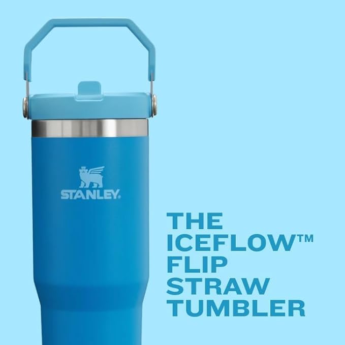 STANLEY IceFlow 2.0 Flip Straw Tumbler with Handle 20 oz | Twist On Lid and Flip Up Straw | Leak Resistant Water Bottle | Insulated Stainless Steel | BPA-Free | Rose Quartz