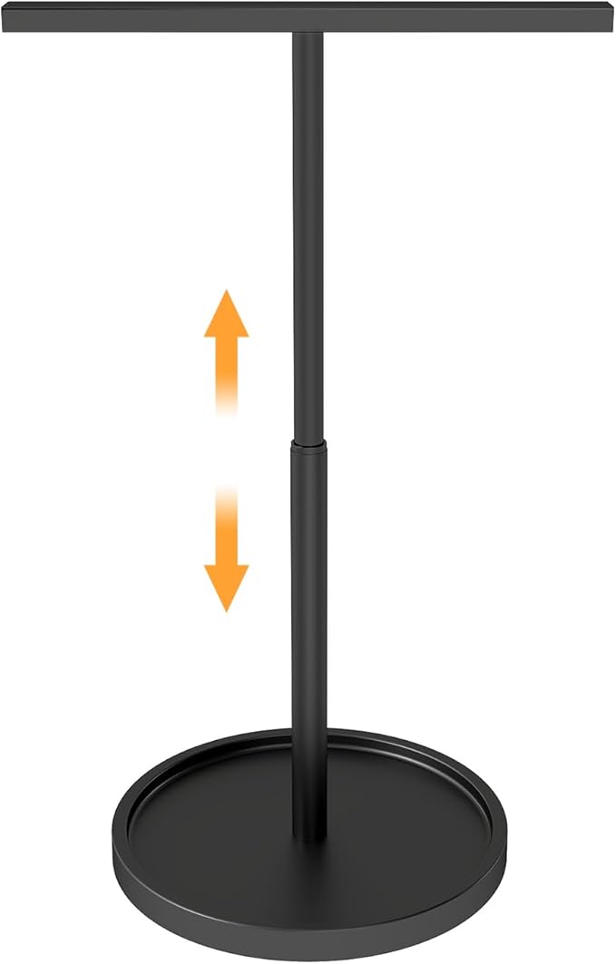Hand Towel Stand, Hand Towel Holder for Bathroom Countertop Kitchen, 16.5IN Adjustable Retractable T-Shape Hand Towel Rack, Matte Black