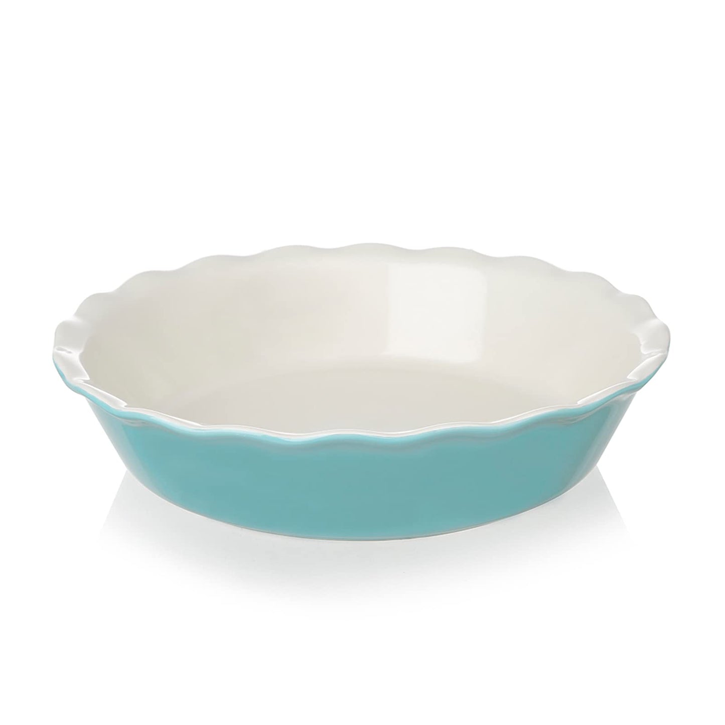 Sweejar Ceramic Pie Pan, 10 Inches Round Baking Dish for Dinner(Green)