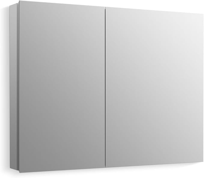 Kohler 55065-NA Embark Slim Two-Door Medicine Cabinet Mirror, Adjustable Shelves with Mirrored Doors, 35 in. W x 26 in. H