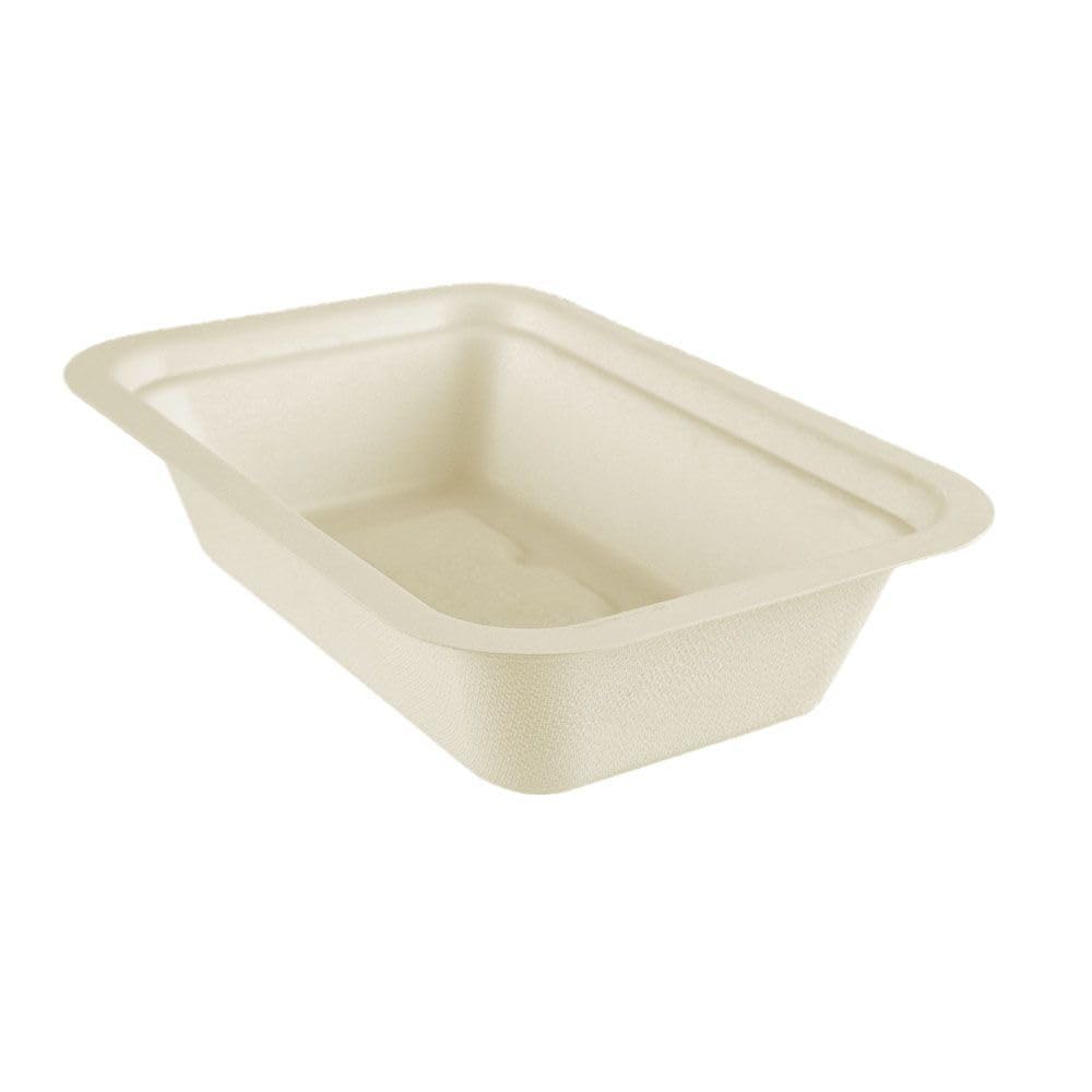 Vegware Compostable 60oz Large Molded Fiber To Go Containers, Case of 600, Nourish, No-Added PFAS, Reuseable, Bagasse, Meal Prep Food Storage, Suitable for Hot or Cold, Choice of Size 5 Lids & bases