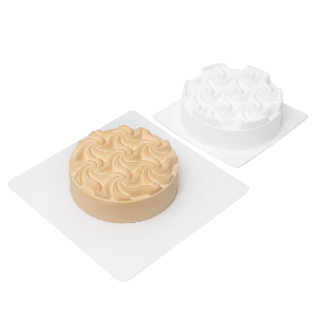 Pastry Tek 4 Cavities Popsicle Molds, 10 Cylinder Cakesicle Molds - Flexible, Freezable, White Silicone Cake Popsicle Molds, Easy Release, For Baking - Restaurantware